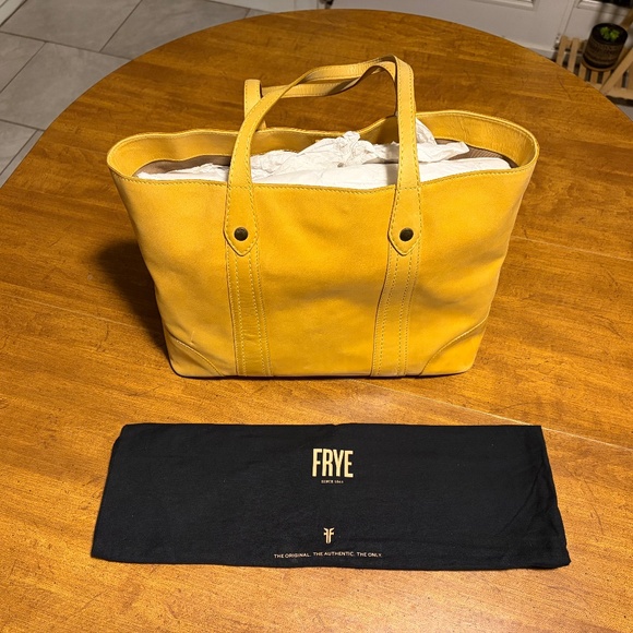 Frye Leather Melissa Tote Bag Yellow (original. $358) - Picture 4 of 10